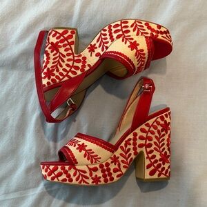 ALDO embroidered heels